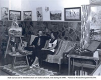 Dude Larson and wife Dot in their studio